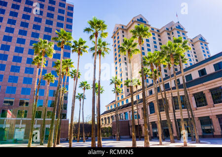 Urbane Landschaft in der Innenstadt von San Jose, Silicon Valley, Kalifornien Stockfoto