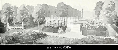 . Gartenkunst sterben. Landschaftsbau; Gärten - Europa. : Ia. Anlagen bei einem des Lageplans, lllick vom Blumengarten in die obere "Penvisse. (Urundplan Seite 141)). 4b. Blick von dem Verwaltungsgebäude / Nordosten / D des Lagephmes in der Längsrichtung der Grundplan Alleestraße (Seite 141). Studie zu einer Villenkolonie. Entwurf von E.Barth, Uöln ein. Ivh.. Bitte beachten Sie, dass diese Bilder sind von der gescannten Seite Bilder, die digital für die Lesbarkeit verbessert haben mögen - Färbung und Aussehen dieser Abbildungen können nicht perfekt dem Original ähneln. extrahiert. Deutsche Ge Stockfoto