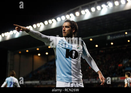 Blackburn, Lancashire, UK. 15. Jan 2019. Danny Graham von Blackburn Rovers im FA Cup in die dritte Runde replay zwischen Blackburn Rovers und Newcastle United im Ewood Park am 15. Januar 2019 in Blackburn, England. (Foto von Daniel Chesterton/phcimages.com) Credit: PHC Images/Alamy leben Nachrichten Stockfoto