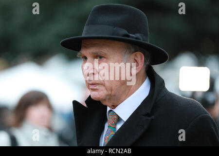 Westminster, London, UK, 15. Jan 2019. Sir Vince Cable, MP, die Fraktion der Liberalen und Demokratischen Partei Europas. Politiker in College Green, Westminster und um die Häuser des Parlaments, der auf den Tag der entscheidenden Abstimmung über Theresa's kann Brexit beschäftigen. Credit: Imageplotter Nachrichten und Sport/Alamy leben Nachrichten Stockfoto