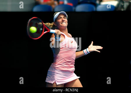 Melbourne, Australien. 16 Jan, 2019. Timea Babos von Ungarn in Aktion in der zweiten Runde gegen 5. Samen Sloane Stephens aus den USA an Tag drei der Australian Open 2019 Grand Slam Tennis Turnier in Melbourne, Australien. Credit: Cal Sport Media/Alamy leben Nachrichten Stockfoto