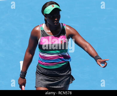 Melbourne Park, Melbourne, Australien. 16 Jan, 2019. Australian Open Tennis, Tag 3; Sloane Stephens der USA in Aktion gegen Timea Babos Ungarns Credit: Aktion plus Sport/Alamy leben Nachrichten Stockfoto