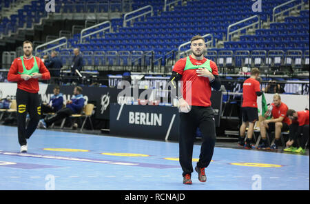 Berlin, Deutschland. 16. Jan 2019. Jannik Kohlbacher für Deutschland in der 16. Januar training Credit: Mickael Chavet/Alamy leben Nachrichten Stockfoto