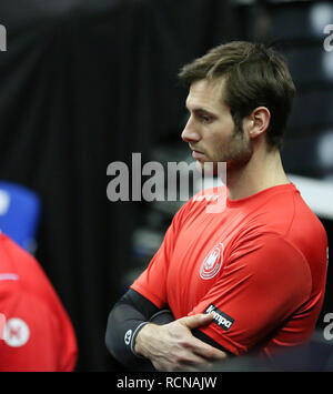 Berlin, Deutschland. 16. Jan 2019. Uwe Gensheimer für Deutschland in der 16. Januar training Credit: Mickael Chavet/Alamy leben Nachrichten Stockfoto