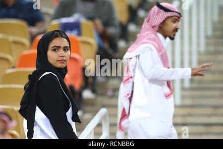 ESCLUSIVA MAILAND Foto Spada/LaPresse 16 Maggio 2005 2019 Gedda (Arabia Saudita) Sport calcio Juventus Mailand - Supercoppa Italiana 2019 - Stadio" König Abdullah Sport Stadt" Nella Foto: tifosi EXKLUSIVE MAILAND Foto Spada/LaPresse Januar 16, 2019 Jeddah (Saudi Arabien) Sport Fussball Juventus vs Mailand - Italienisch Super Cup 2019 - Stadion "König Abdullah Sport Stadt" Im Bild: Fans vs. Stockfoto