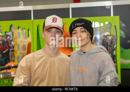 DORTMUND, Deutschland - 1. Dezember 2018: Bars & Melodie an deutschen Comic Con Dortmund, einem zweitägigen Fan Convention Stockfoto