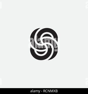 Geometrische Knoten Logo schwarz Symbol Vektor unendlich Stock Vektor