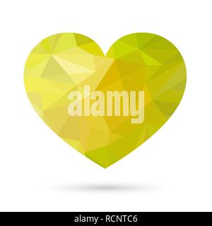 Licht Grünes Herz in Low Poly Stil. Vector Illustration. Abstrakte Herzen isoliert. Stock Vektor