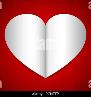 Grunge Hintergrund mit Herz aus Papier. Vector Illustration. Happy Valentines Tag, Grusskarten mit Herz. Stock Vektor