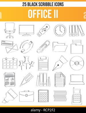 Schwarzen Symbole/Icons für Office. Dieses Icon Set ist perfekt für kreative Menschen und Designer, die das Thema der Arbeit in Ihren grafischen Designs benötigen. Stock Vektor