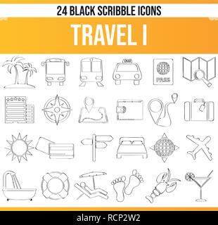Schwarzen Symbole/Icons auf Urlaub. Dieses Icon Set ist perfekt für kreative Menschen und Designer, die sich dem Thema Reisen in Ihrer grafischen Desig benötigen Stock Vektor