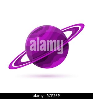 Cartoon planet Symbol in flacher Ausführung. Vector Illustration. Farbige Raum Planeten isoliert. Stock Vektor