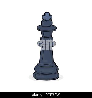 Chess King Symbol in flacher Ausführung. Vector Illustration. Schwarz chess König, auf weißem Hintergrund Stock Vektor