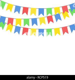 Party Hintergrund mit Fahnen. Vector Illustration. Bunte festliche hängenden Girlanden Stock Vektor