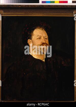 Portrait der Oper Sänger Francesco Tamagno (1850-1905). Museum: Staatliche Tretjakow-Galerie, Moskau. Autor: Serov, Valentin Alexandrowitsch. Stockfoto