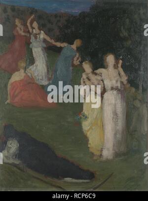 Der Tod und das Mädchen. Museum: National Gallery, London. Autor: Pierre Puvis de Chavannes, Cécil. Stockfoto