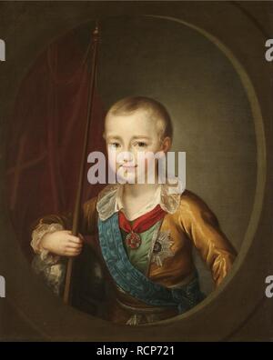 Portrait von Großfürst Alexander Pawlowitsch (Alexander I) als Kind. Museum: private Sammlung. Autor: Levitsky, Dmitri Grigorievich. Stockfoto