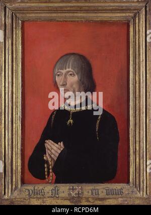 Porträt von Louis de Gruuthuse. Museum: Groeningemuseum Brügge. Autor: Meister des Porträts von Prinzen. Stockfoto