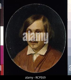 Porträt des Autors Nikolai Gogol (1809-1852). Museum: Institut für russische Literatur (Pushkin-House IRLI), St. Petersburg. Autor: Iwanow, ALEXANDER ANDREYEVICH. Stockfoto