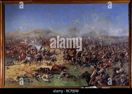 Die Schlacht von Borodino am 26. August 1812. Dritte Französische Attak. Museum: Staatliche zentrale artillerie Museum, St. Petersburg. Autor: ROUBAUD, FRANZ. Stockfoto