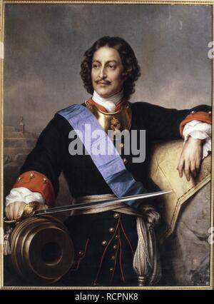 Portrait von Kaiser Peter I. der Große (1672-1725). Museum: De Young Museum, San Francisco. Autor: Delaroche, Paul Hippolyte. Stockfoto