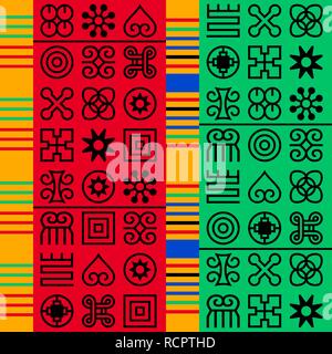 Nahtlose afrikanischen Adinkra Muster. Stock Vektor