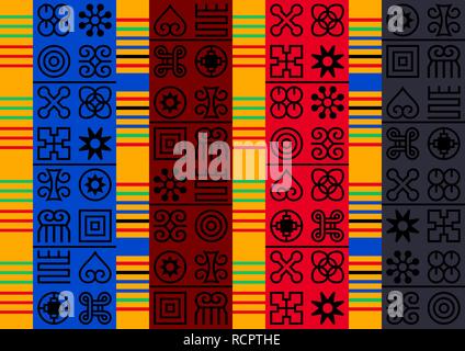 Nahtlose afrikanischen Adinkra Muster. Stock Vektor