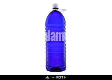 Flasche frisches Wasser auf weißem Hintergrund. Stockfoto