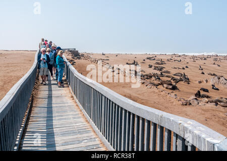 Touristische, Holzsteg, Steg, Kreuzkap, Namibia Stockfoto