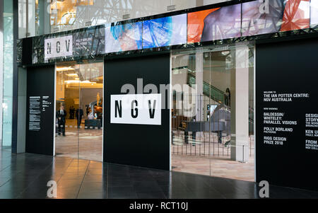 4. Januar 2019, Melbourne, Australien: NGV Ian Potter Australischen Zentrum Kunst Museum Eingang in Melbourne, Victoria, Australien Stockfoto