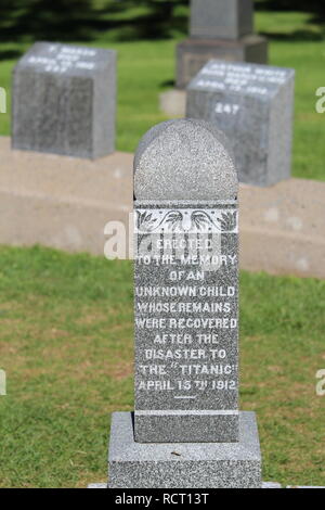 Sépulture de Victimes de naufrage du Titanic à Halifax Kanada/Beerdigung der Opfer des Untergangs der Titanic in Halifax Kanada Stockfoto