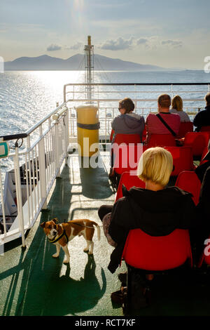 Passagiere an Bord Craignure Fähre highlands Schottland Oban Stockfoto