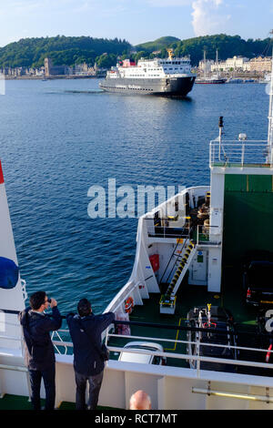 Passagiere an Bord Craignure Fähre highlands Schottland Oban Stockfoto