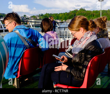 Passagiere an Bord Craignure Fähre highlands Schottland Oban Stockfoto