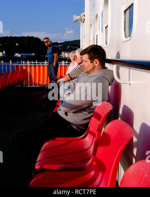 Passagiere an Bord Craignure Fähre highlands Schottland Oban Stockfoto