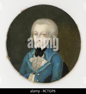 Porträt von Wolfgang Amadeus Mozart (1756-1791). Museum: Mozarteum (ISM), Salzburg. Autor: anonym. Stockfoto