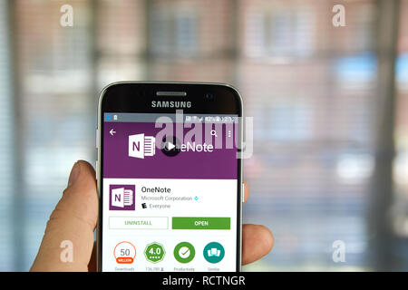 MONTREAL, KANADA - 23. MAI 2016 - Microsoft Office OneNote Anwendung auf Samsung S7. Stockfoto