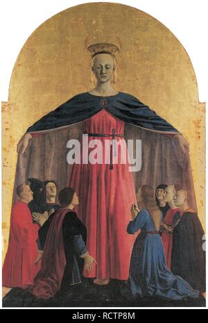 Madonna della Misericordia (Madonna der Barmherzigkeit). Museum: Museo Civico, Sansepolcro. Autor: Piero della Francesca. Stockfoto