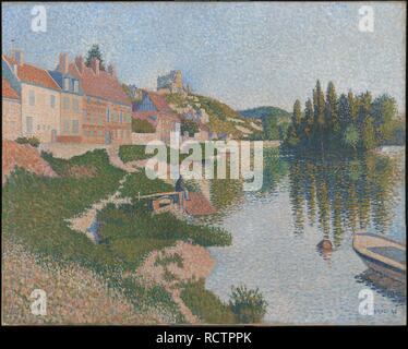 Les Andelys. Das Flussufer. Museum: Musée d'Orsay, Paris. Autor: Signac, Paul. Stockfoto