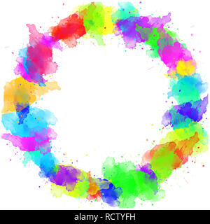 Aquarell bunter Grenzen. Design für Rahmen, Tapeten, Abdeckungen und Verpackung. Stockfoto