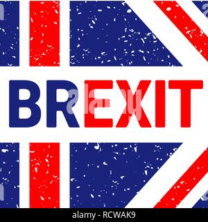 Brexit Text isoliert. Vereinigtes Königreich verlassen Europa relative Bild. Politischen Prozess namens austritt. Referendum Thema Kunst Stock Vektor