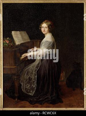 Portrait der Sopranistin Jenny Lind (1820-1887). Museum: Nationalmuseum Stockholm. Autor: ASHER, Louis. Stockfoto