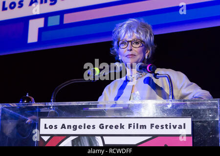 Los Angeles, USA. 10 Juni, 2018. Rita Moreno liefert Rede auf der Bühne Los Angeles am Griechischen Film Festival Orpheus Preisverleihung 2018. Stockfoto