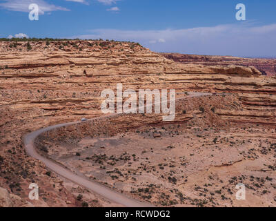 Blick von der Moki Dugway übersehen, Utah Highway 261 außerhalb der Täuschung, Utah. Stockfoto