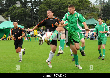 Auckland Sonntag League, Pakuranga United vs Böhmischen Celtic Stockfoto