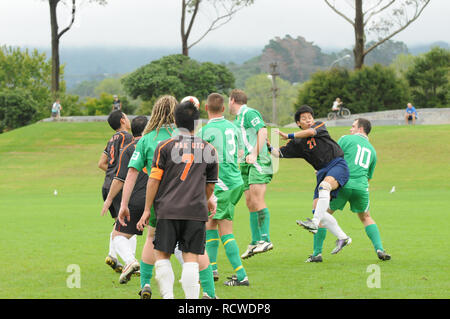 Auckland Sonntag League, Pakuranga United vs Böhmischen Celtic Stockfoto