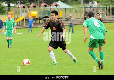 Auckland Sonntag League, Pakuranga United vs Böhmischen Celtic Stockfoto