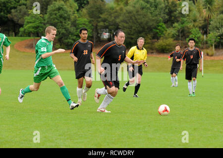 Auckland Sonntag League, Pakuranga United vs Böhmischen Celtic Stockfoto