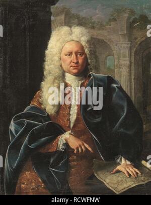 Porträt von Johann Baptist Homann (1664-1724). Museum: PRIVATE SAMMLUNG. Autor: ANONYM. Stockfoto