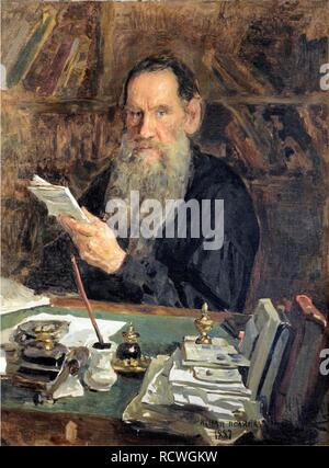 Porträt des Autors zählen Lew Nikolajewitsch Tolstoi (1828-1910). Museum: State Museum von Leo Tolstoi, Moskau. Autor: Orlow, Nikolai Wassiljewitsch. Stockfoto